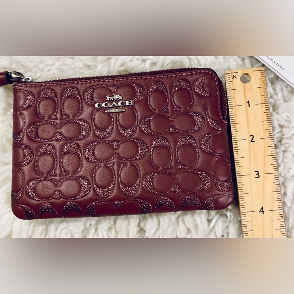 Coach Bags Nwot Coach Wristlet Signature Maroon Glitter Poshmark